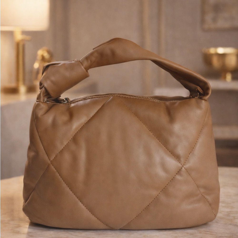 DKNY QUILTED SMALL KNOT
MODERNIST BAG CAMEL - Picture 3 of 12